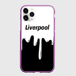 Чехол iPhone 11 Pro матовый Liverpool жидкие краски всплеск, цвет: 3D-фиолетовый