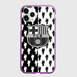 Чехол iPhone 11 Pro матовый Barcelona спортивный паттерн, цвет: 3D-фиолетовый