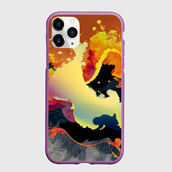 Чехол iPhone 11 Pro матовый Завораживающее пламя, цвет: 3D-фиолетовый