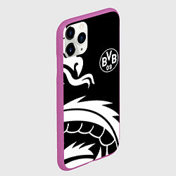 Чехол iPhone 11 Pro матовый Borussia дракон белый, цвет: 3D-фиолетовый — фото 2