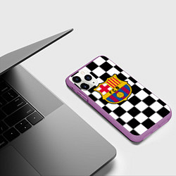 Чехол iPhone 11 Pro матовый Barcelona клетка, цвет: 3D-фиолетовый — фото 2