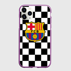 Чехол iPhone 11 Pro матовый Barcelona клетка, цвет: 3D-фиолетовый