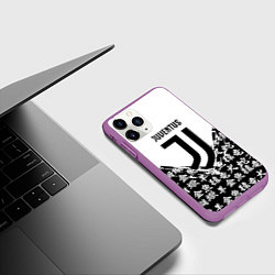 Чехол iPhone 11 Pro матовый Juventus символы китайские, цвет: 3D-фиолетовый — фото 2