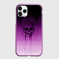 Чехол iPhone 11 Pro матовый Проступающий череп аметист, цвет: 3D-фиолетовый