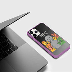 Чехол iPhone 11 Pro матовый Я NPC без эмоций, цвет: 3D-фиолетовый — фото 2
