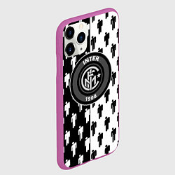 Чехол iPhone 11 Pro матовый Inter паттерн люди спорт, цвет: 3D-фиолетовый — фото 2