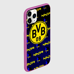 Чехол iPhone 11 Pro матовый Borussia ninja x fortnite, цвет: 3D-фиолетовый — фото 2