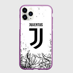 Чехол iPhone 11 Pro матовый Ювентус черные деревья, цвет: 3D-фиолетовый