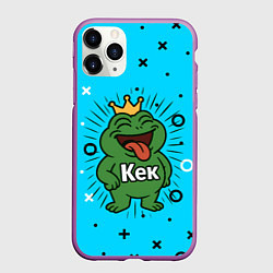 Чехол iPhone 11 Pro матовый Кек веселая лягушка мем, цвет: 3D-фиолетовый