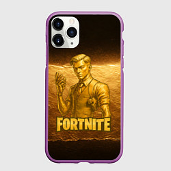 Чехол iPhone 11 Pro матовый Fortnite золотой Мидас, цвет: 3D-фиолетовый