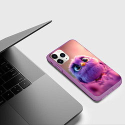 Чехол iPhone 11 Pro матовый Фиолетовая птичка, цвет: 3D-фиолетовый — фото 2