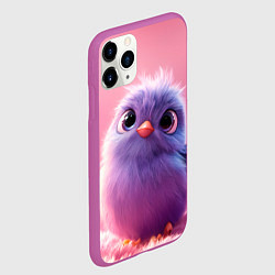 Чехол iPhone 11 Pro матовый Милая фиолетовая птичка, цвет: 3D-фиолетовый — фото 2