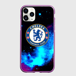 Чехол iPhone 11 Pro матовый Челси неоновый космос, цвет: 3D-фиолетовый