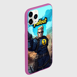 Чехол iPhone 11 Pro матовый Fallout смотритель с пистолетом, цвет: 3D-фиолетовый — фото 2