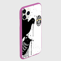 Чехол iPhone 11 Pro матовый Ювентус черная птица краски, цвет: 3D-фиолетовый — фото 2