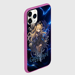 Чехол iPhone 11 Pro матовый Genshin Impact Фишль, цвет: 3D-фиолетовый — фото 2