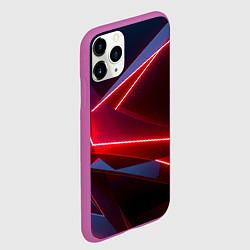 Чехол iPhone 11 Pro матовый Neon laser red, цвет: 3D-фиолетовый — фото 2