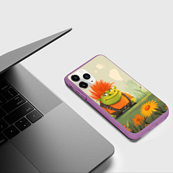 Чехол iPhone 11 Pro матовый Маленький Шрек с рыжими волосами, цвет: 3D-фиолетовый — фото 2