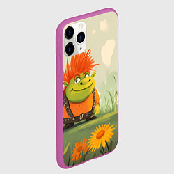 Чехол iPhone 11 Pro матовый Маленький Шрек с рыжими волосами, цвет: 3D-фиолетовый — фото 2