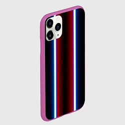 Чехол iPhone 11 Pro матовый Color white blue red neon, цвет: 3D-фиолетовый — фото 2