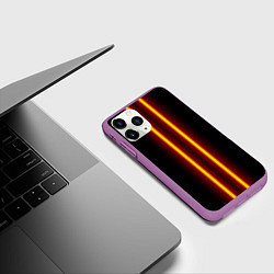 Чехол iPhone 11 Pro матовый Color neon orange blue, цвет: 3D-фиолетовый — фото 2