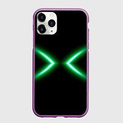 Чехол iPhone 11 Pro матовый Neon green lines, цвет: 3D-фиолетовый