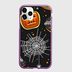 Чехол iPhone 11 Pro матовый Атмосфера хэллоуина, цвет: 3D-фиолетовый