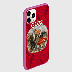 Чехол iPhone 11 Pro матовый Гуси танцует, цвет: 3D-фиолетовый — фото 2