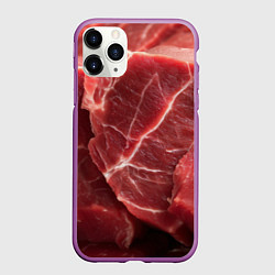 Чехол iPhone 11 Pro матовый Текстура мяса, цвет: 3D-фиолетовый