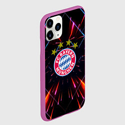 Чехол iPhone 11 Pro матовый Бавария Мюнхен неоновая абстракция, цвет: 3D-фиолетовый — фото 2