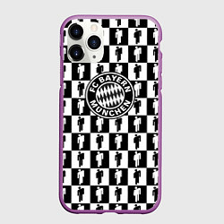 Чехол iPhone 11 Pro матовый Бавария Мюнхен люди паттерн текстура, цвет: 3D-фиолетовый