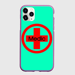 Чехол iPhone 11 Pro матовый Medic, цвет: 3D-фиолетовый