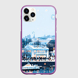 Чехол iPhone 11 Pro матовый Иллюстрация Московский новый год