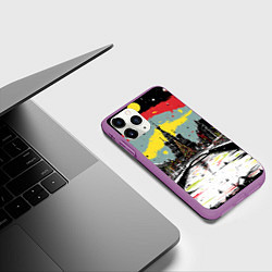 Чехол iPhone 11 Pro матовый Праздничная новогодняя Москва, цвет: 3D-фиолетовый — фото 2