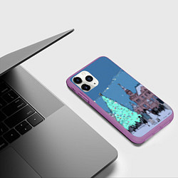 Чехол iPhone 11 Pro матовый Новогодняя елка в центре Москвы, цвет: 3D-фиолетовый — фото 2