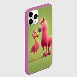 Чехол iPhone 11 Pro матовый Розовые они такие, цвет: 3D-фиолетовый — фото 2