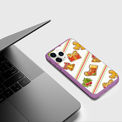 Чехол iPhone 11 Pro матовый Рождественский дух, цвет: 3D-фиолетовый — фото 2