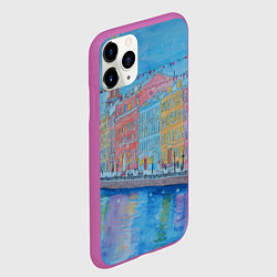 Чехол iPhone 11 Pro матовый Новогодний рисованный Санкт-Петербург, цвет: 3D-фиолетовый — фото 2