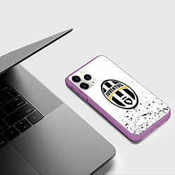 Чехол iPhone 11 Pro матовый Juventus краски текстура всплеск, цвет: 3D-фиолетовый — фото 2