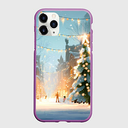 Чехол iPhone 11 Pro матовый Новогодняя елочка
