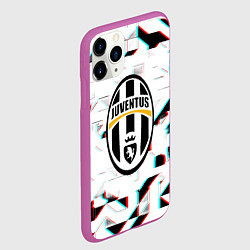 Чехол iPhone 11 Pro матовый Ювентус геометрия глитч, цвет: 3D-фиолетовый — фото 2