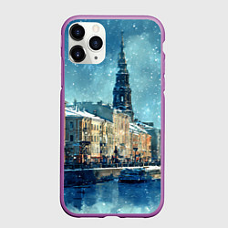 Чехол iPhone 11 Pro матовый Снегопад в Санкт-Петербурге