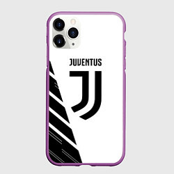 Чехол iPhone 11 Pro матовый Ювентус полосы геометрия текстура, цвет: 3D-фиолетовый