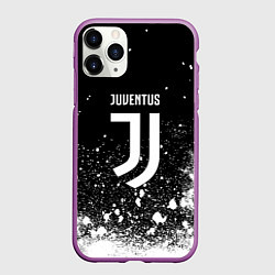 Чехол iPhone 11 Pro матовый Ювентус всплеск белых красок, цвет: 3D-фиолетовый