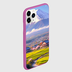 Чехол iPhone 11 Pro матовый Сакура у подножия Фудзиямы, цвет: 3D-фиолетовый — фото 2
