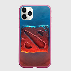 Чехол iPhone 11 Pro матовый Dota 2: Symbol, цвет: 3D-малиновый