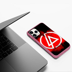 Чехол iPhone 11 Pro матовый Linkin Park: Red style, цвет: 3D-малиновый — фото 2