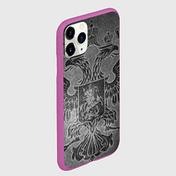 Чехол iPhone 11 Pro матовый Герб России, цвет: 3D-фиолетовый — фото 2