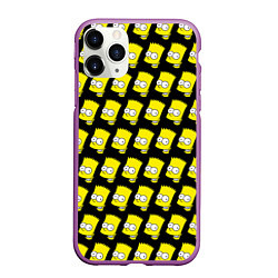 Чехол iPhone 11 Pro матовый Барт Симпсон: узор, цвет: 3D-фиолетовый