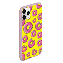 Чехол iPhone 11 Pro матовый Пончики Гомера, цвет: 3D-розовый — фото 2
